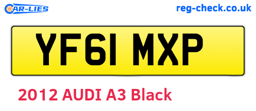 YF61MXP are the vehicle registration plates.