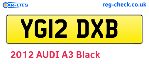 YG12DXB are the vehicle registration plates.
