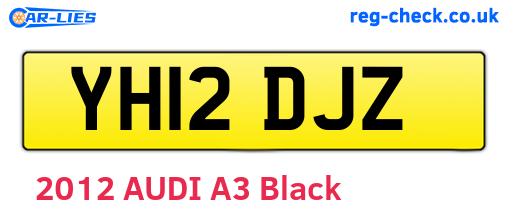 YH12DJZ are the vehicle registration plates.