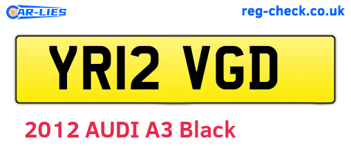 YR12VGD are the vehicle registration plates.