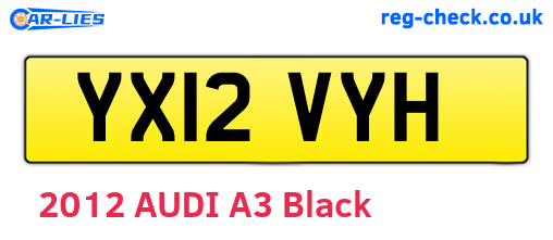 YX12VYH are the vehicle registration plates.