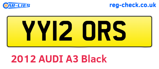 YY12ORS are the vehicle registration plates.