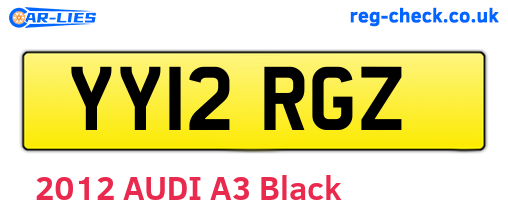 YY12RGZ are the vehicle registration plates.
