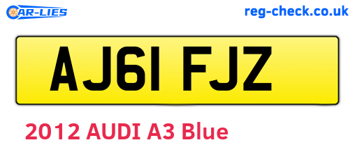 AJ61FJZ are the vehicle registration plates.