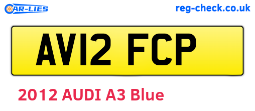 AV12FCP are the vehicle registration plates.