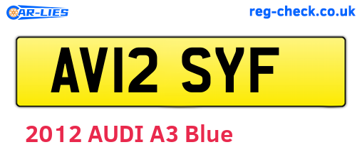 AV12SYF are the vehicle registration plates.