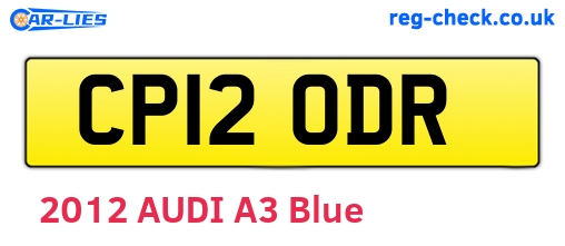 CP12ODR are the vehicle registration plates.