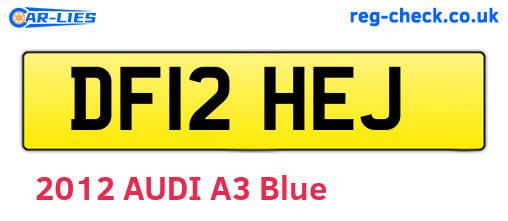 DF12HEJ are the vehicle registration plates.