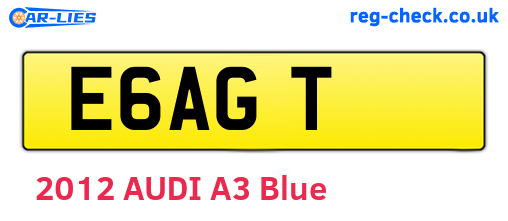 E6AGT are the vehicle registration plates.