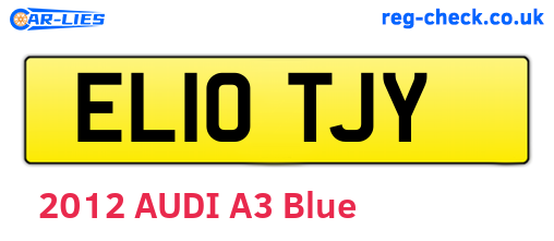EL10TJY are the vehicle registration plates.