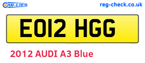 EO12HGG are the vehicle registration plates.
