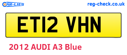 ET12VHN are the vehicle registration plates.