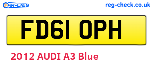 FD61OPH are the vehicle registration plates.