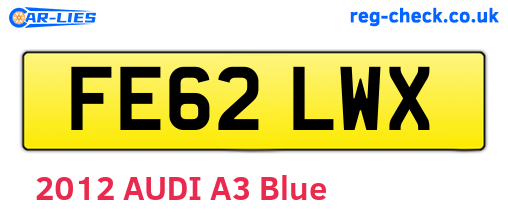 FE62LWX are the vehicle registration plates.