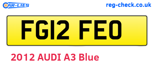 FG12FEO are the vehicle registration plates.