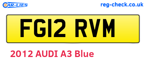 FG12RVM are the vehicle registration plates.