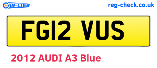 FG12VUS are the vehicle registration plates.