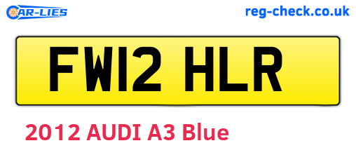 FW12HLR are the vehicle registration plates.