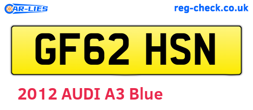 GF62HSN are the vehicle registration plates.