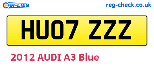 HU07ZZZ are the vehicle registration plates.