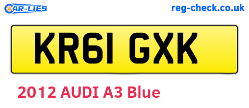KR61GXK are the vehicle registration plates.