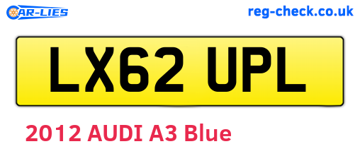 LX62UPL are the vehicle registration plates.