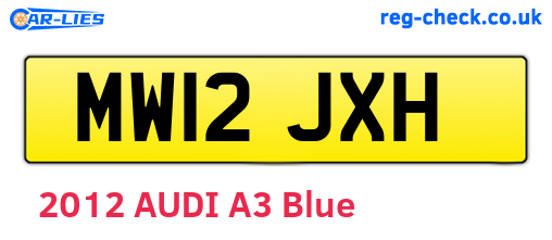 MW12JXH are the vehicle registration plates.