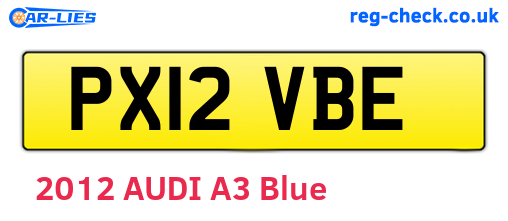PX12VBE are the vehicle registration plates.