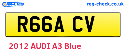 R66ACV are the vehicle registration plates.