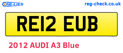 RE12EUB are the vehicle registration plates.