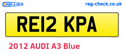 RE12KPA are the vehicle registration plates.