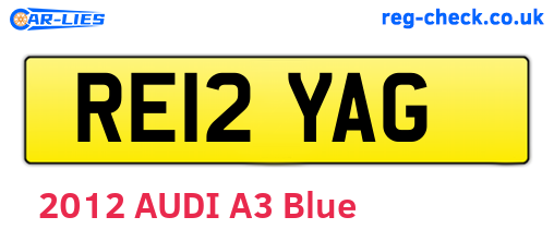 RE12YAG are the vehicle registration plates.