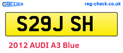 S29JSH are the vehicle registration plates.
