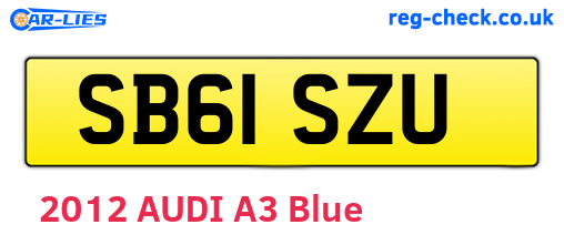 SB61SZU are the vehicle registration plates.