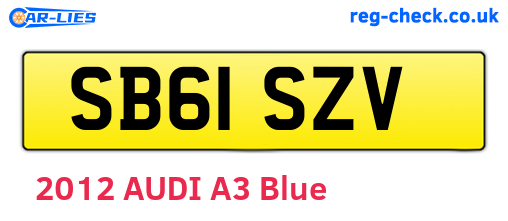 SB61SZV are the vehicle registration plates.