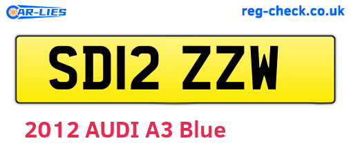 SD12ZZW are the vehicle registration plates.