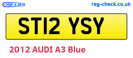 ST12YSY are the vehicle registration plates.