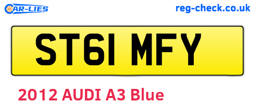 ST61MFY are the vehicle registration plates.