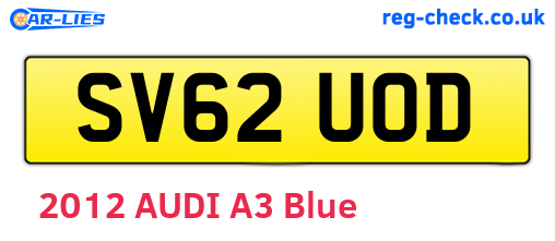 SV62UOD are the vehicle registration plates.