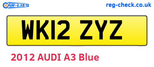 WK12ZYZ are the vehicle registration plates.