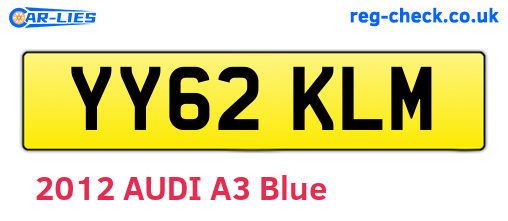 YY62KLM are the vehicle registration plates.