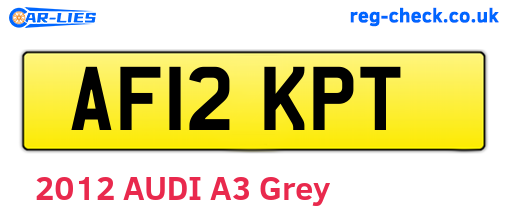 AF12KPT are the vehicle registration plates.