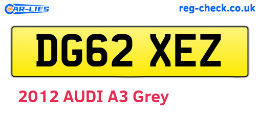 DG62XEZ are the vehicle registration plates.