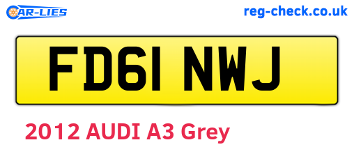 FD61NWJ are the vehicle registration plates.