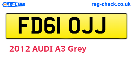 FD61OJJ are the vehicle registration plates.