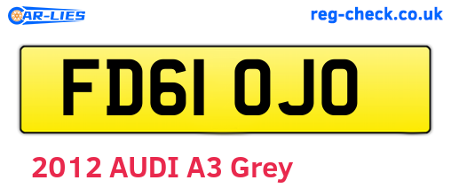 FD61OJO are the vehicle registration plates.