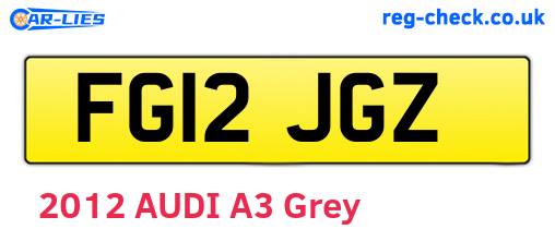 FG12JGZ are the vehicle registration plates.