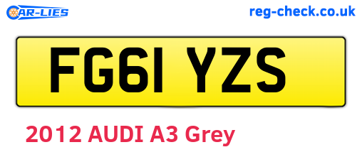 FG61YZS are the vehicle registration plates.