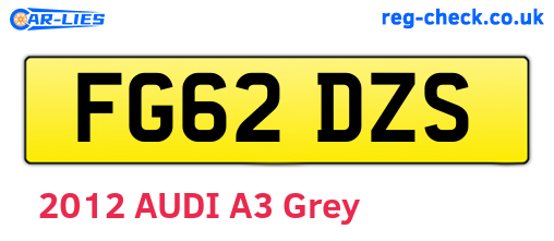 FG62DZS are the vehicle registration plates.