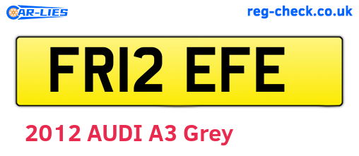 FR12EFE are the vehicle registration plates.